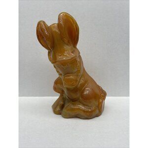 Mosser Glass Slag Caramel Tan Brown Burro Donkey FigurineAnthropomorphic Hat